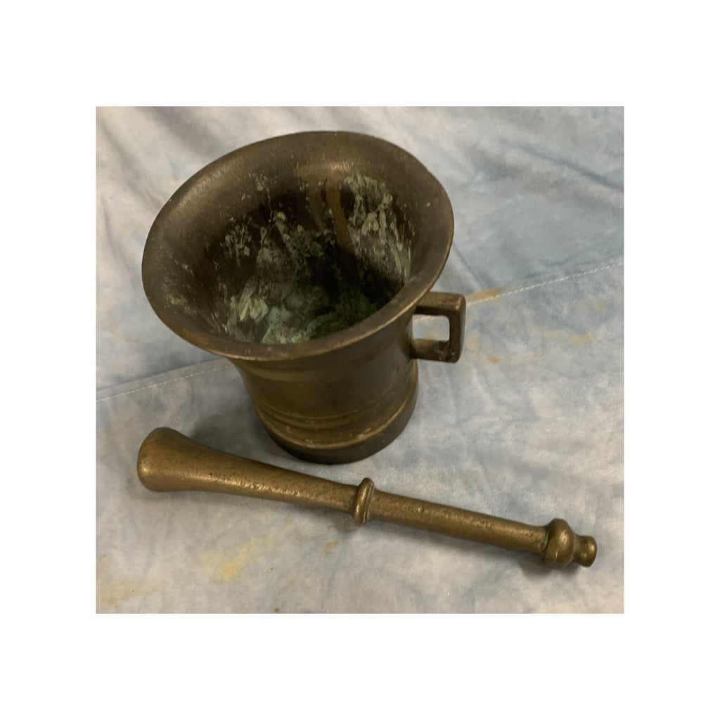 Antiker Apotheker-Mörser mit Pistill – Massives Messing/Bronze